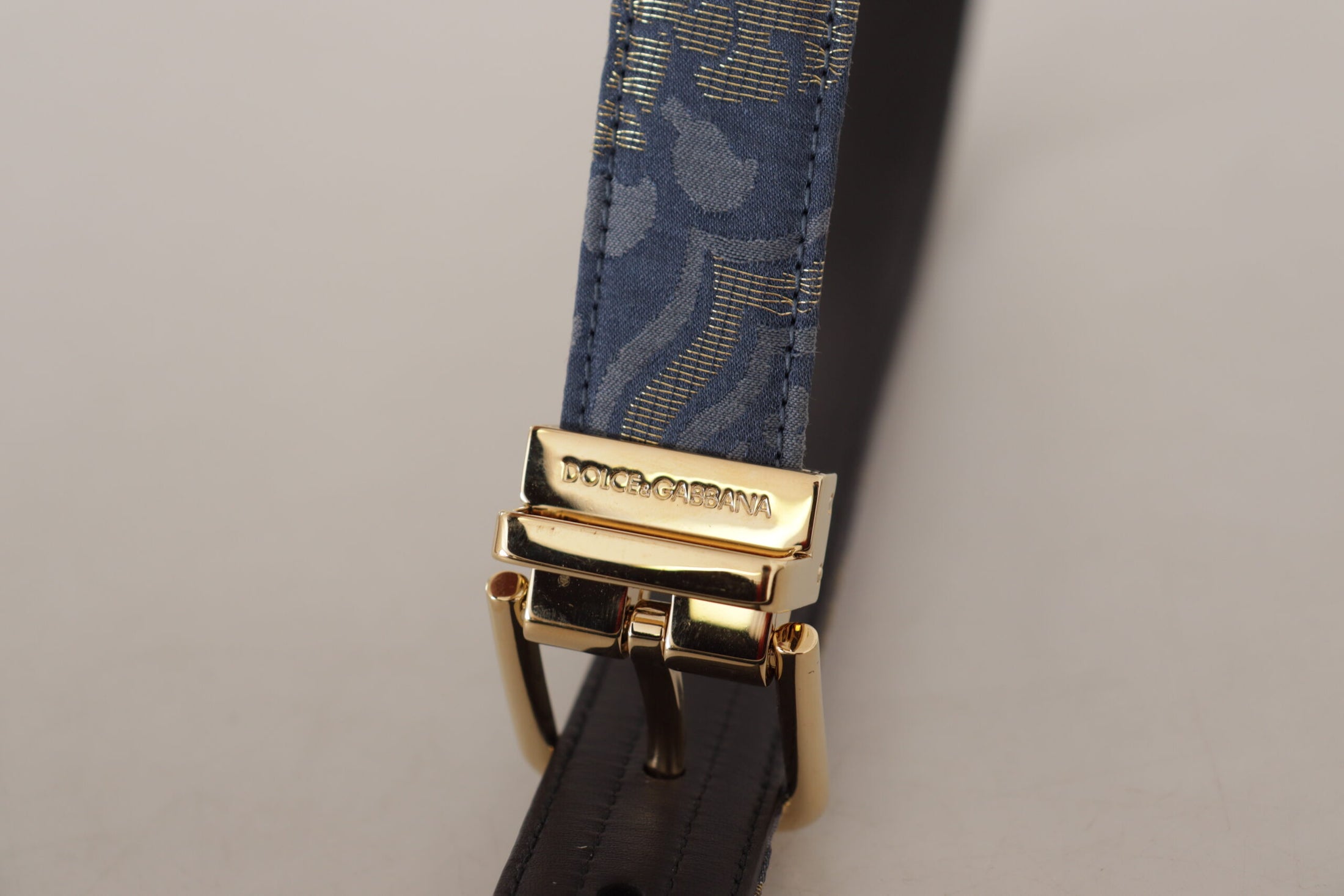 Dolce &amp; Gabbana Elegant navy blue leather belt