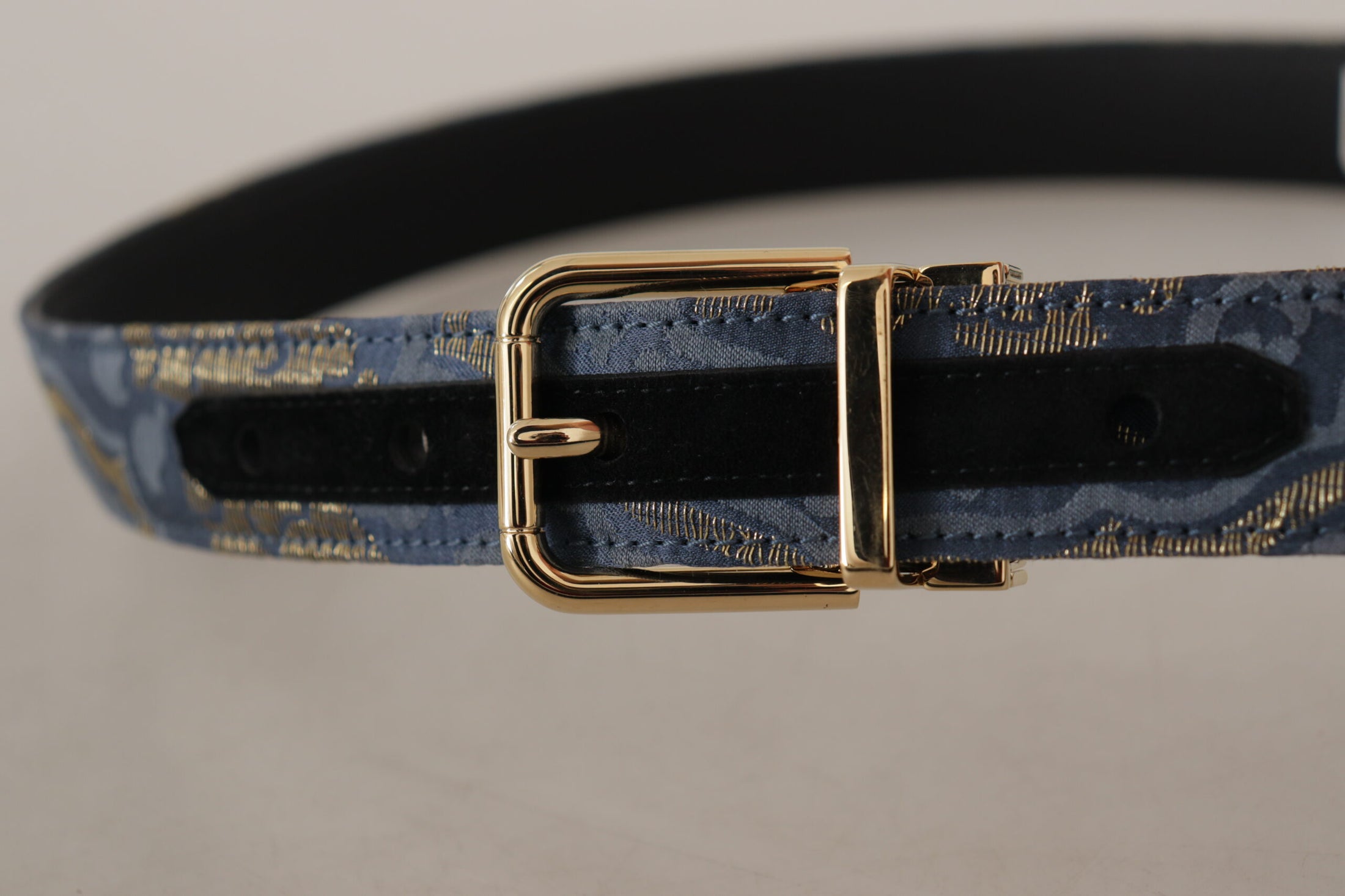 Dolce &amp; Gabbana Elegant navy blue leather belt