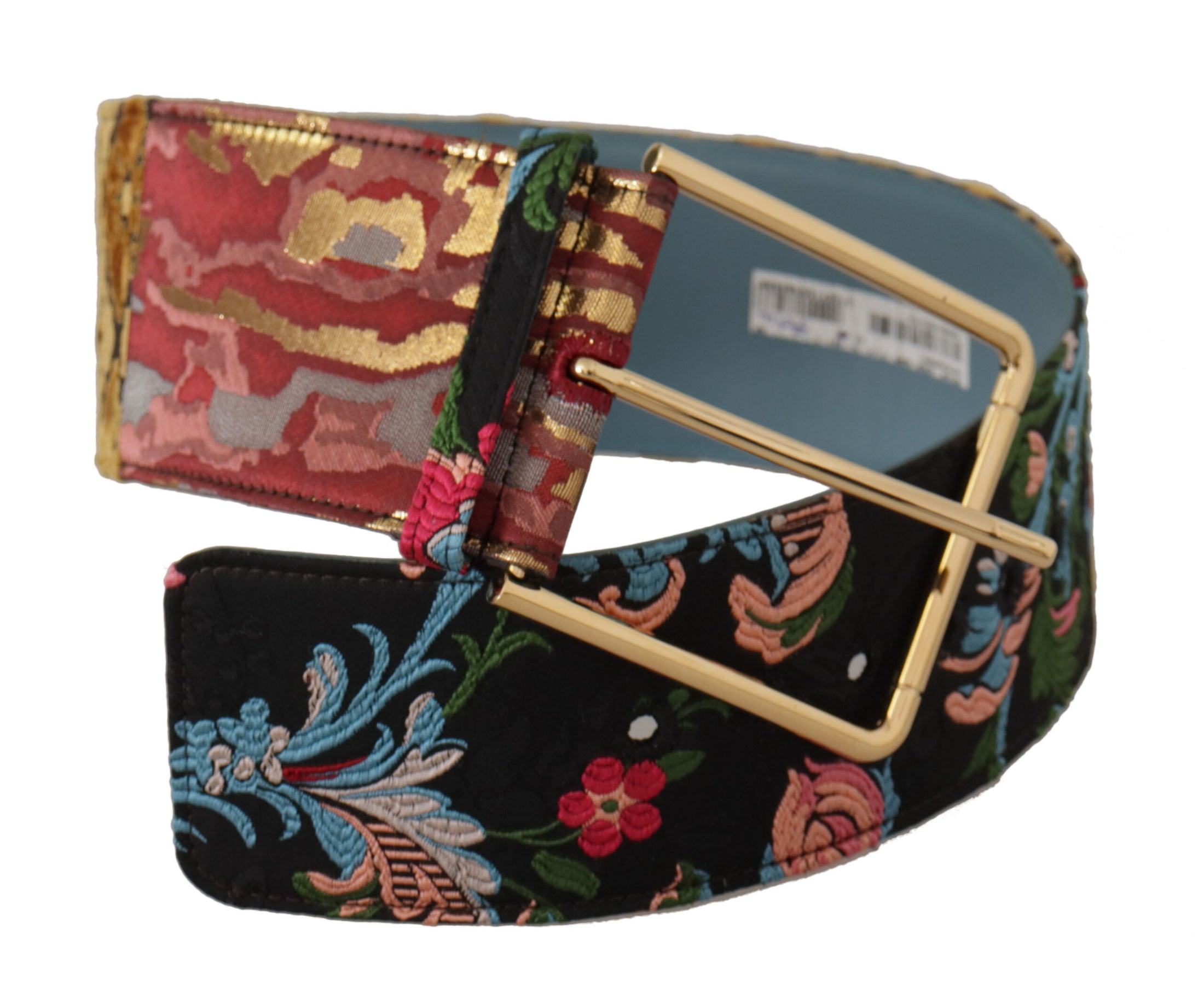 Dolce &amp; Gabbana Multicolor Canvas Leather Statement Belt