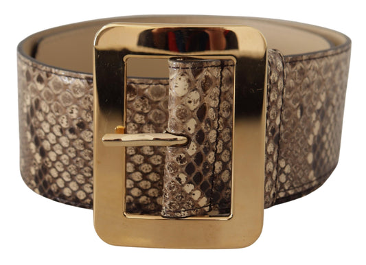 Dolce &amp; Gabbana Elegant leather belt with engraved buckle