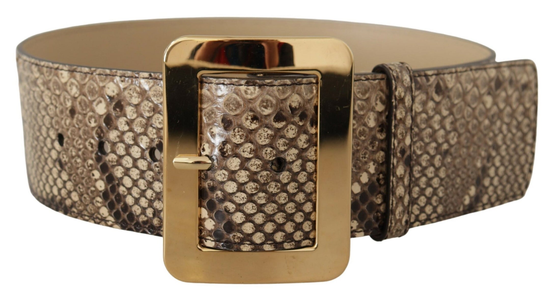 Dolce &amp; Gabbana Elegant leather belt with engraved buckle