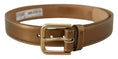 Load image into Gallery viewer, Dolce & Gabbana Elegant bronze leather belt with logo buckle
