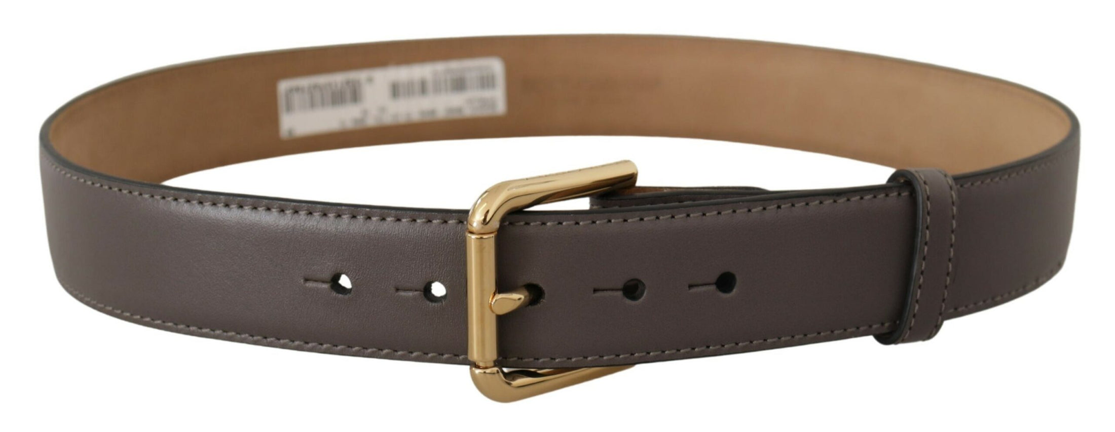 Dolce &amp; Gabbana Elegant leather belt with engraved buckle