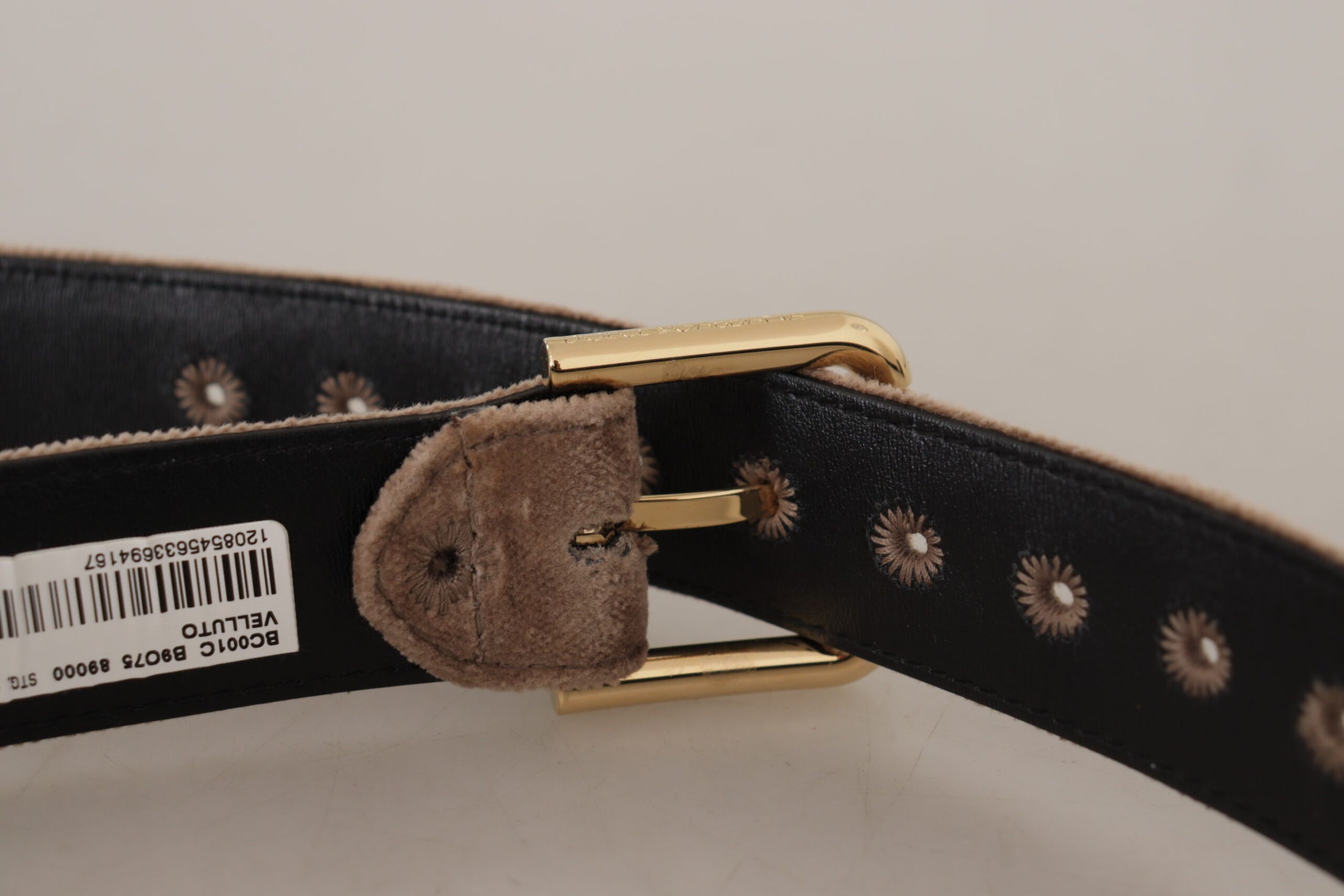 Dolce &amp; Gabbana Elegant belt with logo buckle made of velvet