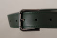 Load image into Gallery viewer, Dolce & Gabbana Elegant dark green leather belt with logo buckle
