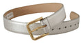 Load image into Gallery viewer, Dolce & Gabbana Elegant silver leather belt with engraved buckle
