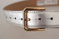 Load image into Gallery viewer, Dolce & Gabbana Elegant silver leather belt with engraved buckle
