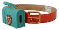 Load image into Gallery viewer, Dolce & Gabbana Chic orange leather belt with headphone pocket
