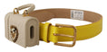 Load image into Gallery viewer, Dolce & Gabbana Chic yellow leather belt with headphone pocket
