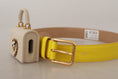 Load image into Gallery viewer, Dolce & Gabbana Chic yellow leather belt with headphone pocket
