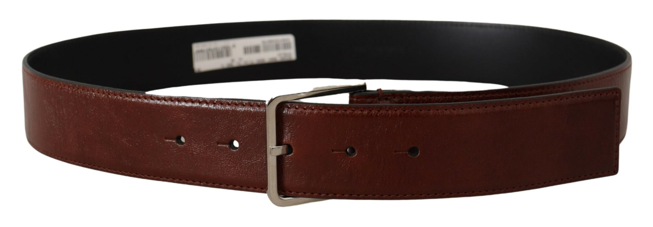 Dolce &amp; Gabbana Elegant leather belt with engraved buckle