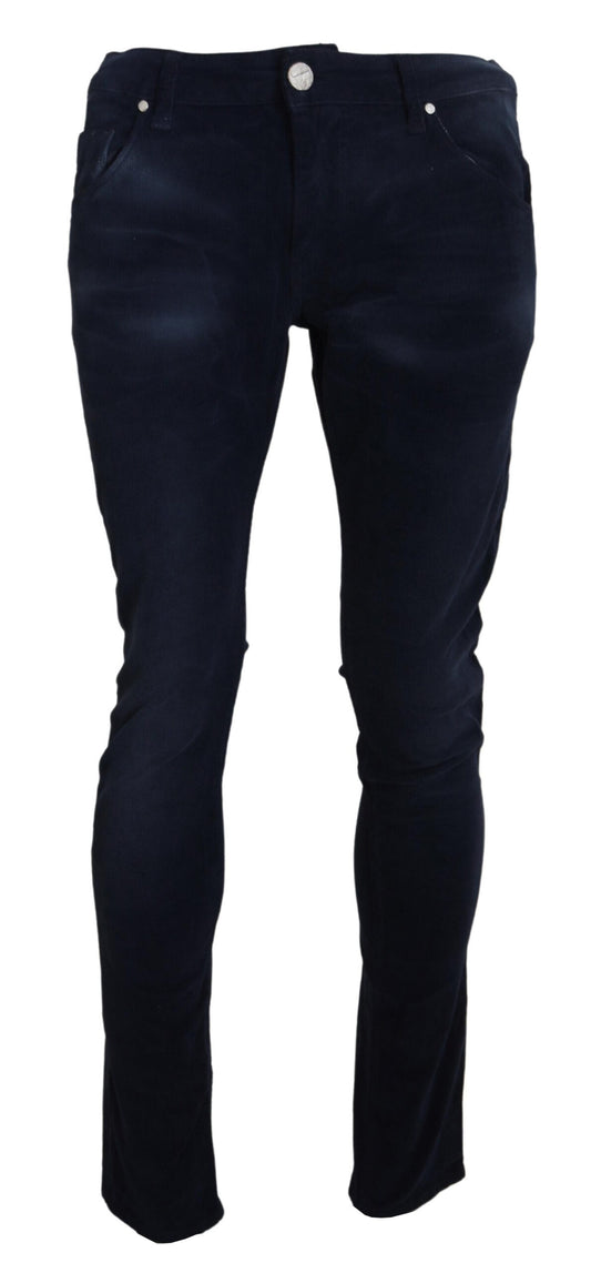 Acht Schicke blaue Straight Fit Cord Jeans