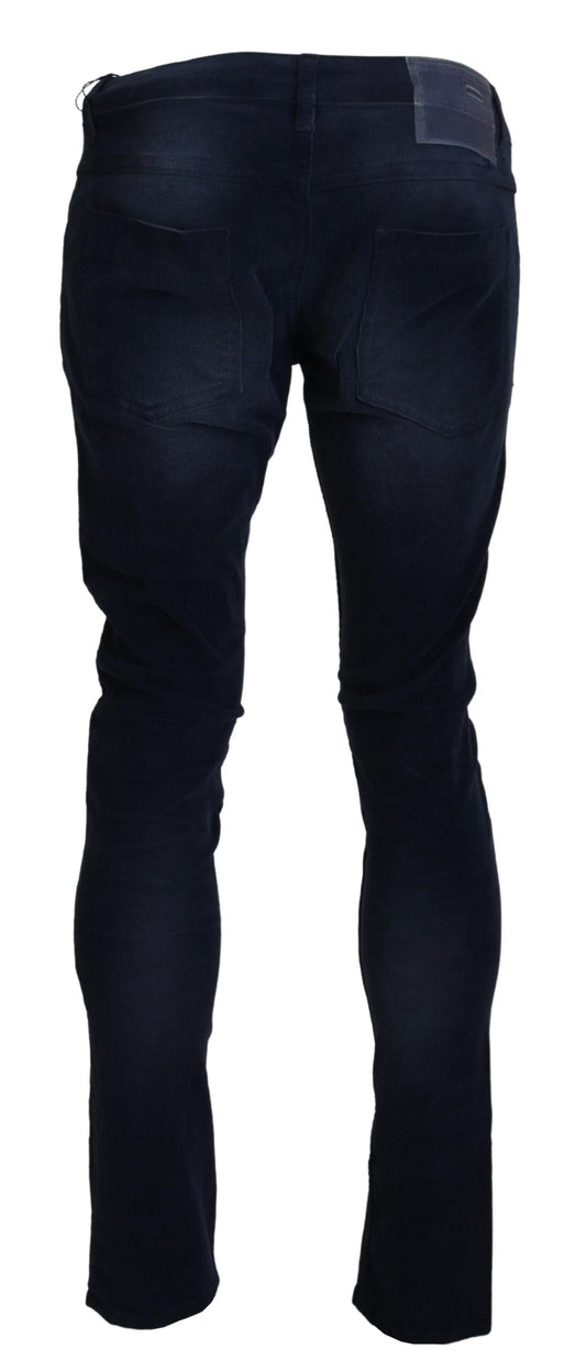 Acht Schicke blaue Straight Fit Cord Jeans