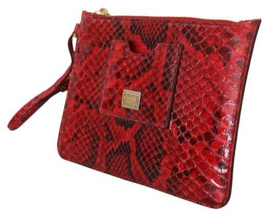 Dolce &amp; Gabbana Elegant Ayers snake clutch in red leather