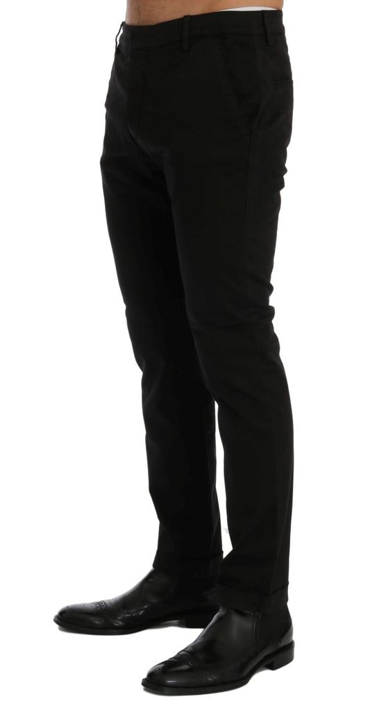 Costume National Chic black slim fit cotton stretch trousers