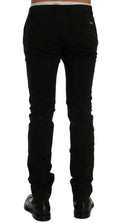 Load image into Gallery viewer, GF Ferre Elegant slim fit trousers in black cotton
