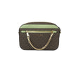 Load image into Gallery viewer, Michael Kors Jet Set Large EW Brown Sage PVC Leather Zip Chain Crossbody Handbag
