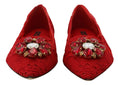 Load image into Gallery viewer, Dolce & Gabbana Rote Flats mit Kristallverzierung
