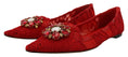 Load image into Gallery viewer, Dolce & Gabbana Rote Flats mit Kristallverzierung
