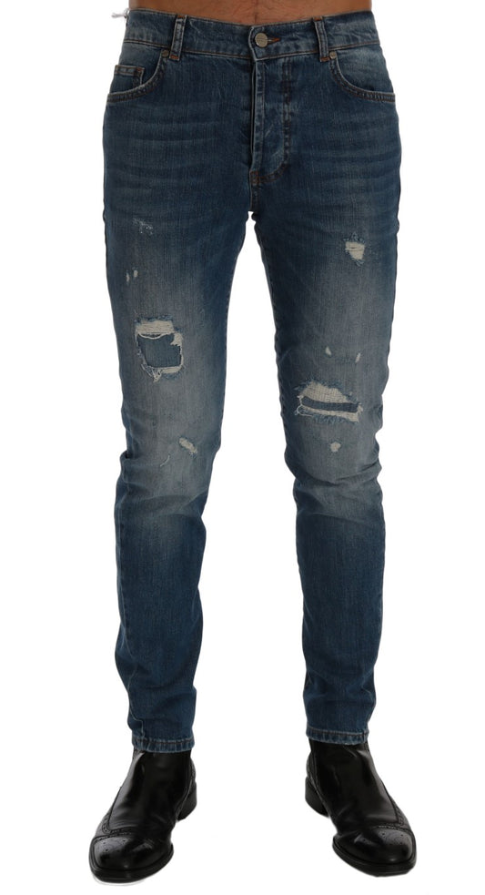 Frankie Morello Svelte İtalyan Denim - Slim Fit Mavi Jeans