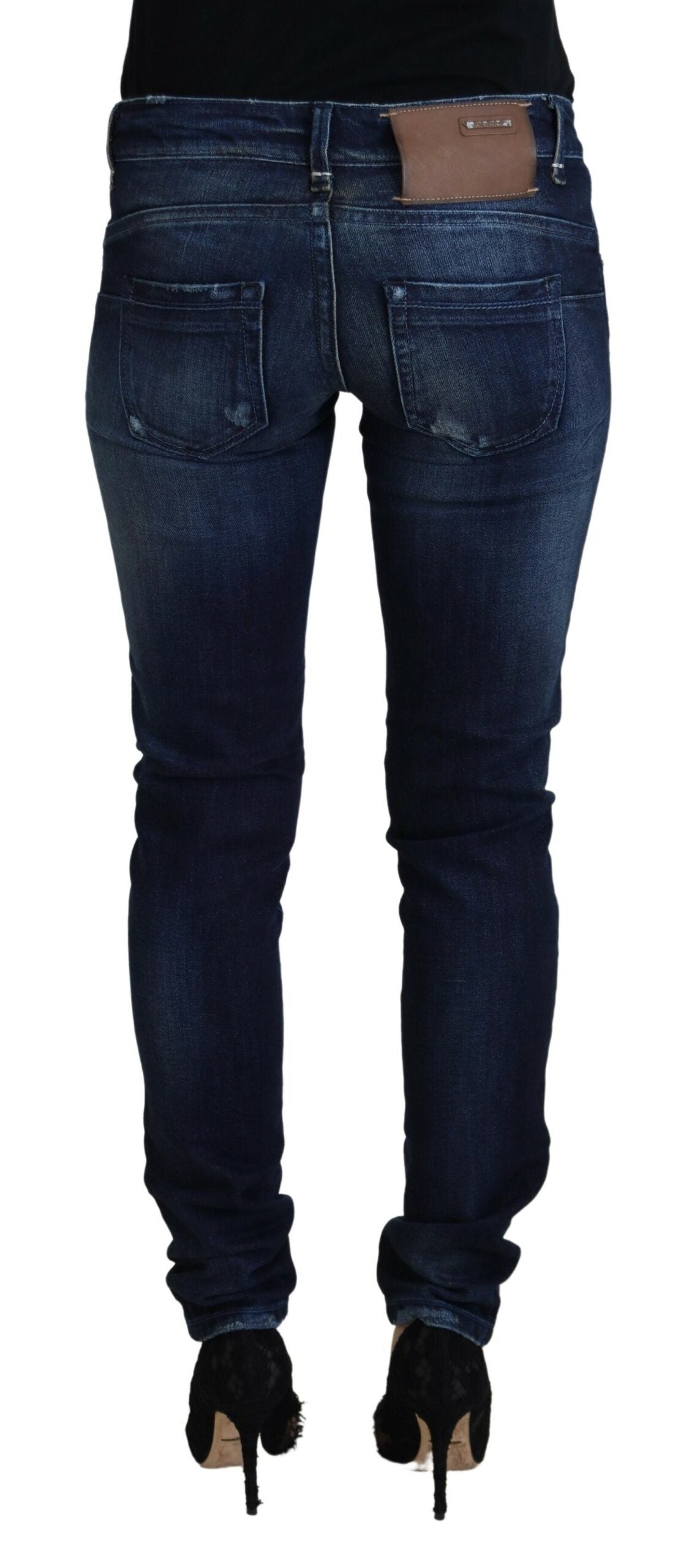 Acht Schicke Skinny Denim-Hose mit niedriger Taille