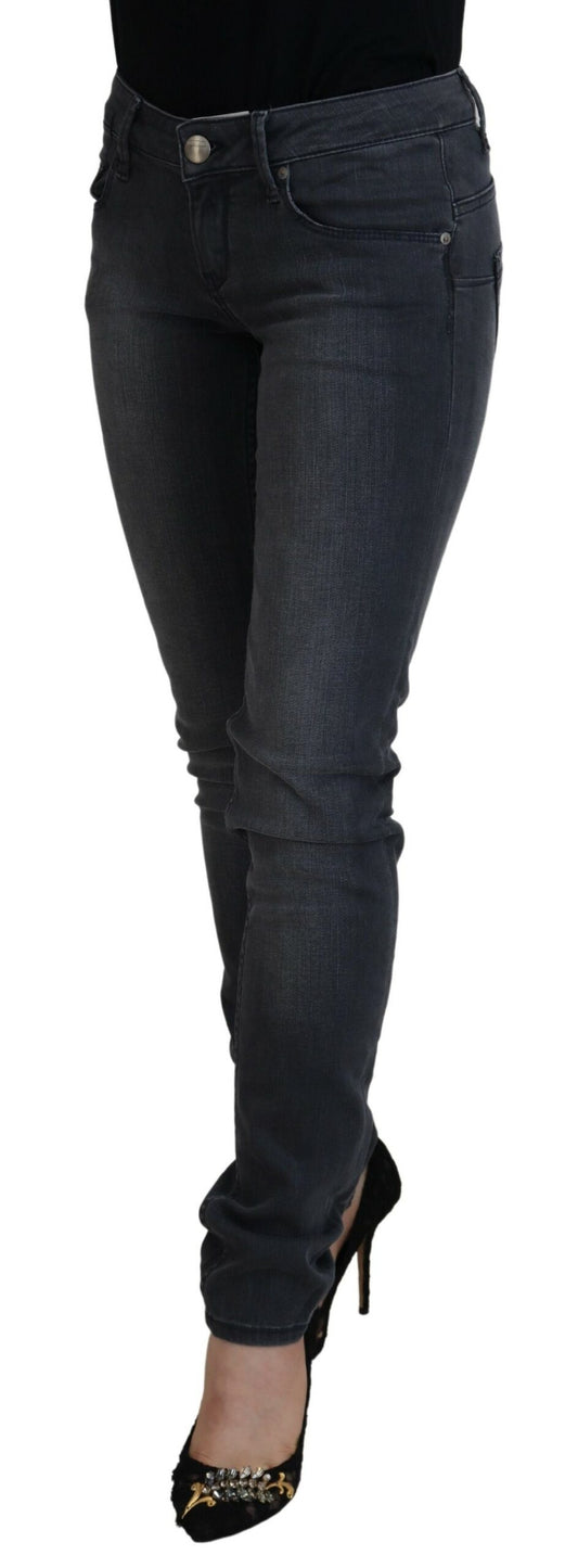 Acht Schicke graue Skinny-Jeans mit niedriger Taille