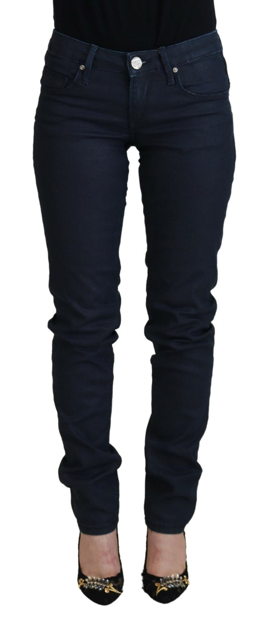 Acht Schicke Skinny Jeans mit niedriger Taille in Blau