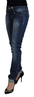 Bild in Galerie-Betrachter laden, Acht Elegante blau gewaschene Skinny Jeans mit niedriger Taille
