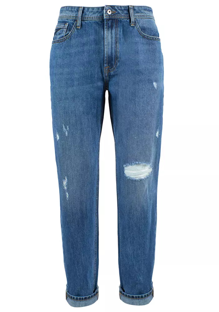 Yes Zee Blaue Baumwolle Männer Jeans