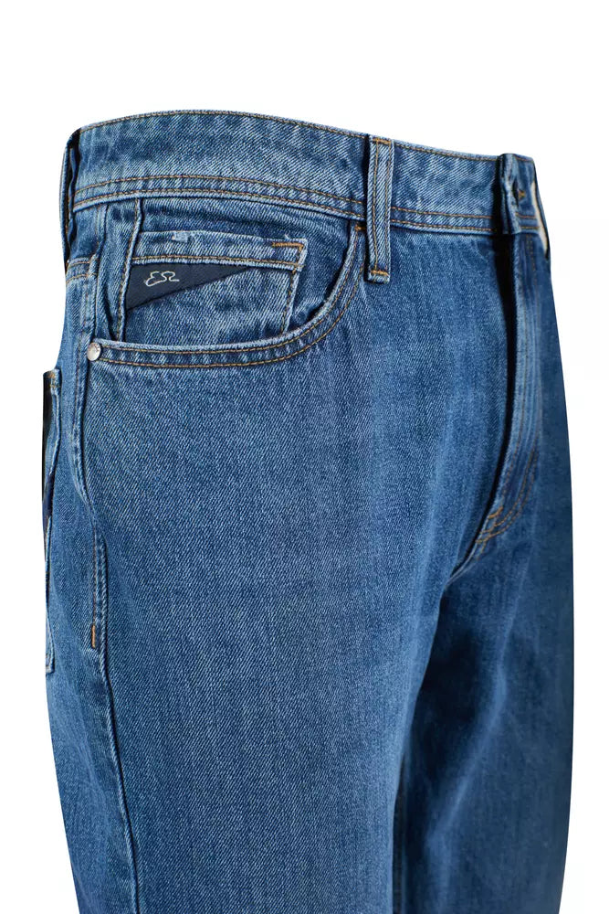 Yes Zee Blaue Baumwolle Männer Jeans