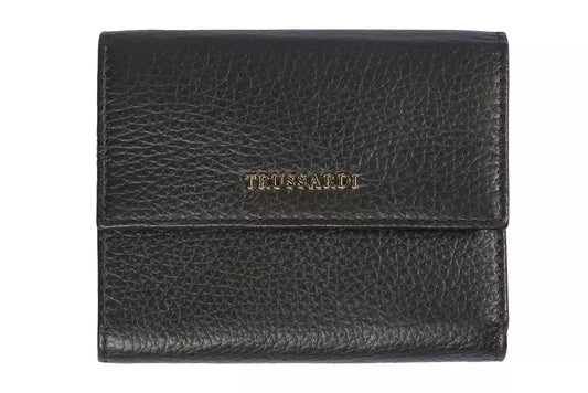 Trussardi Schwarzes Leder Portemonnaie für Frauen