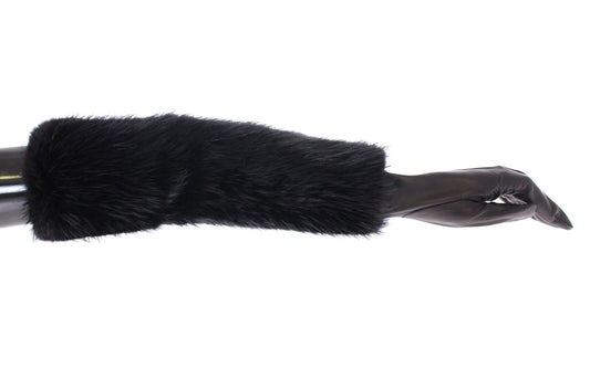 Dolce &amp; Gabbana Elegant gloves made of beaver fur in elbow length