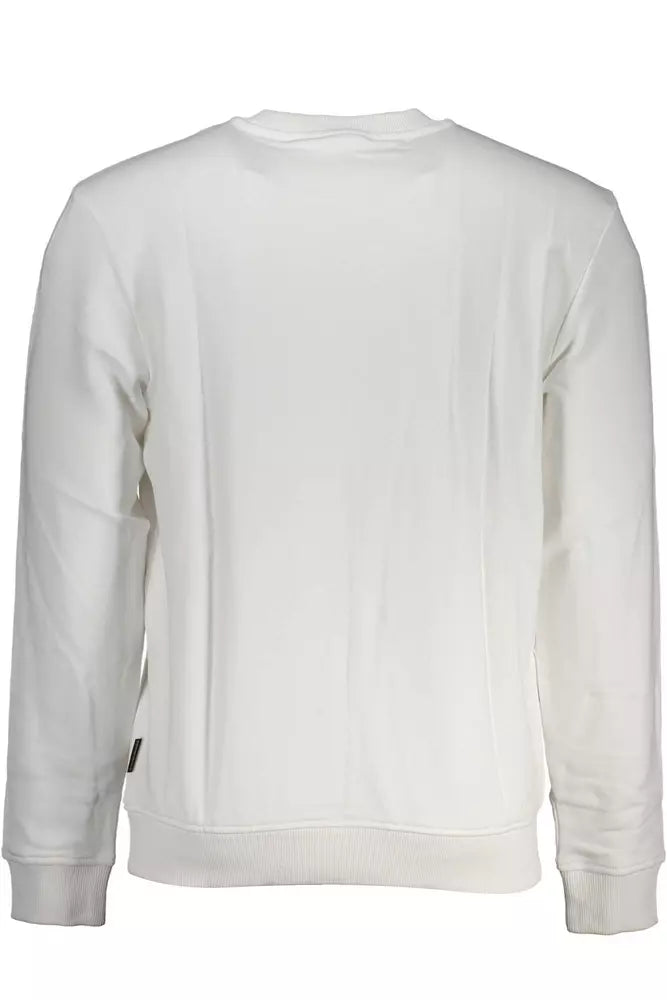 Napapijri Crisp white crew neck sweatshirt with embroidery