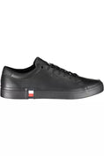 Resmi galeri görüntüleyiciye yükleyin, Tommy Hilfiger Schwarzes Leder Herren Sneaker
