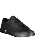 Resmi galeri görüntüleyiciye yükleyin, Tommy Hilfiger Schwarzes Leder Herren Sneaker
