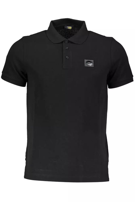 Cavalli Class Schwarzes Baumwoll-Poloshirt für Männer