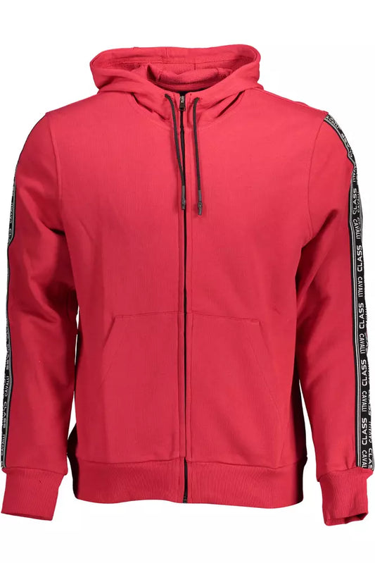 Cavalli Class Chic pink sweatshirt with hood and contrasting details