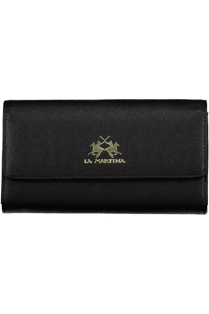 La Martina Elegant wallet in black polyethylene with logo