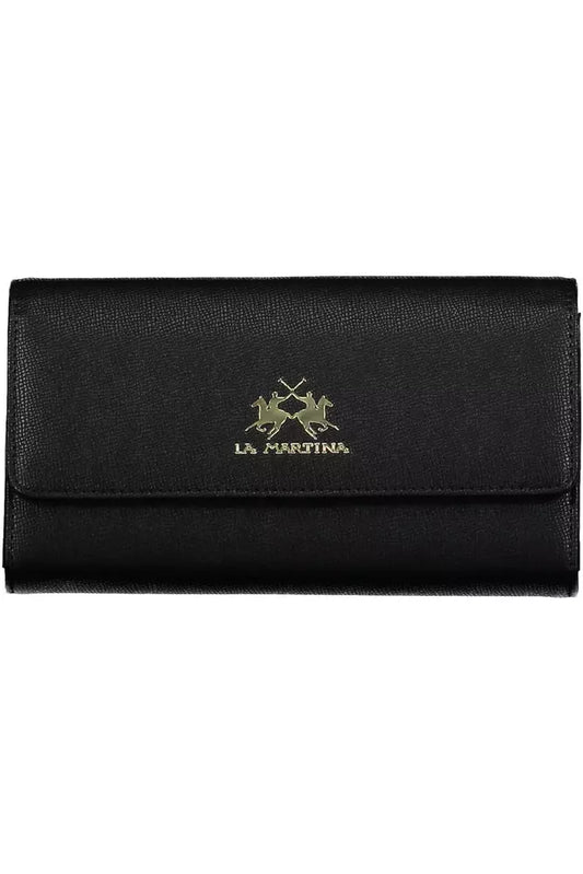 La Martina Elegant wallet in black polyethylene with logo