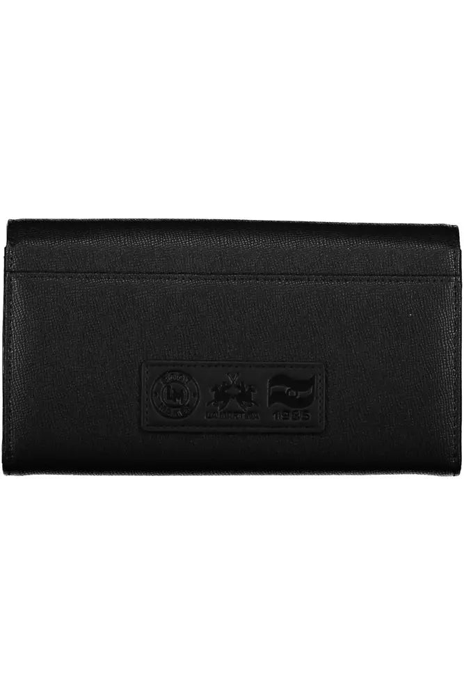 La Martina Elegant wallet in black polyethylene with logo