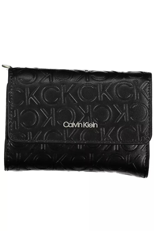 Calvin Klein Elegantes Portemonnaie aus schwarzem Polyethylen mit RFID-Blocker