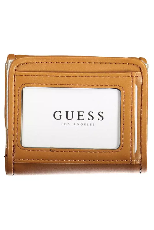 Guess Jeans Chic brown wallet with snap closure and contrasting trim