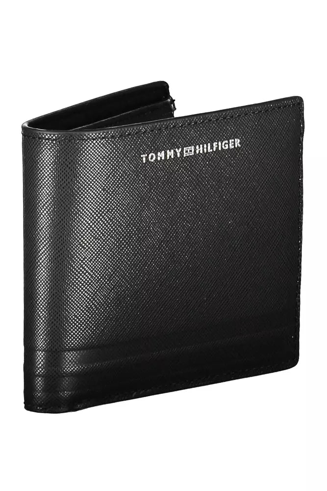 Tommy Hilfiger Schwarzes Leder Herren Portemonnaie