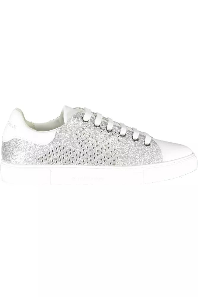 Emporio Armani Silberne Polyester Damen Sneaker