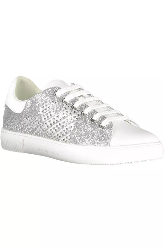 Emporio Armani Silberne Polyester Damen Sneaker