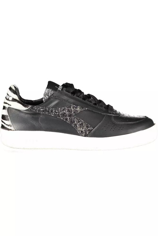 Diadora Schwarzes Leder Damen Sneaker