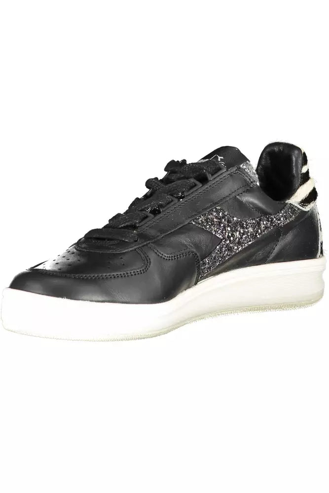 Diadora Schwarzes Leder Damen Sneaker