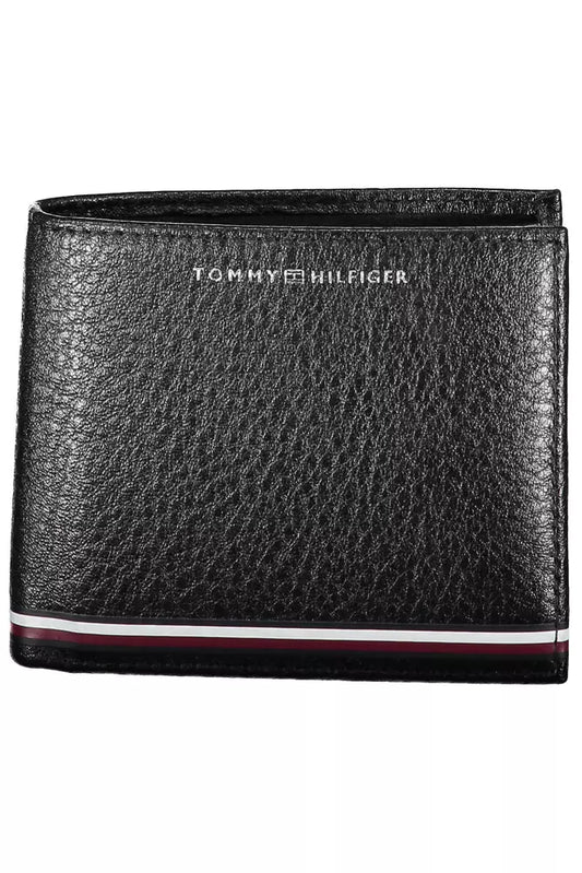 Tommy Hilfiger Schwarzes Leder Herren Portemonnaie