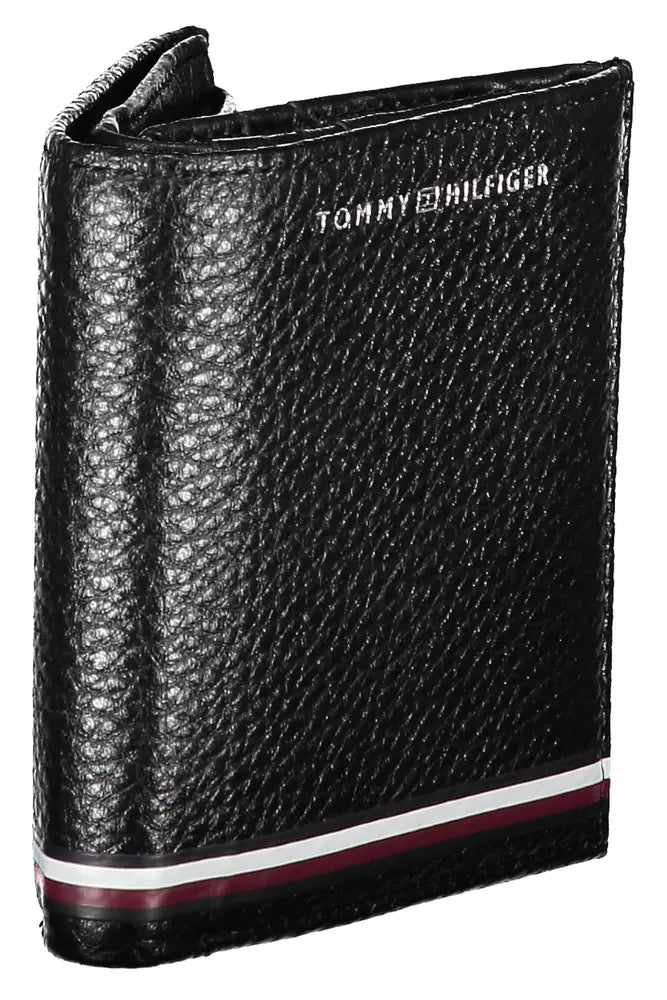 Tommy Hilfiger Schwarzes Leder Herren Portemonnaie