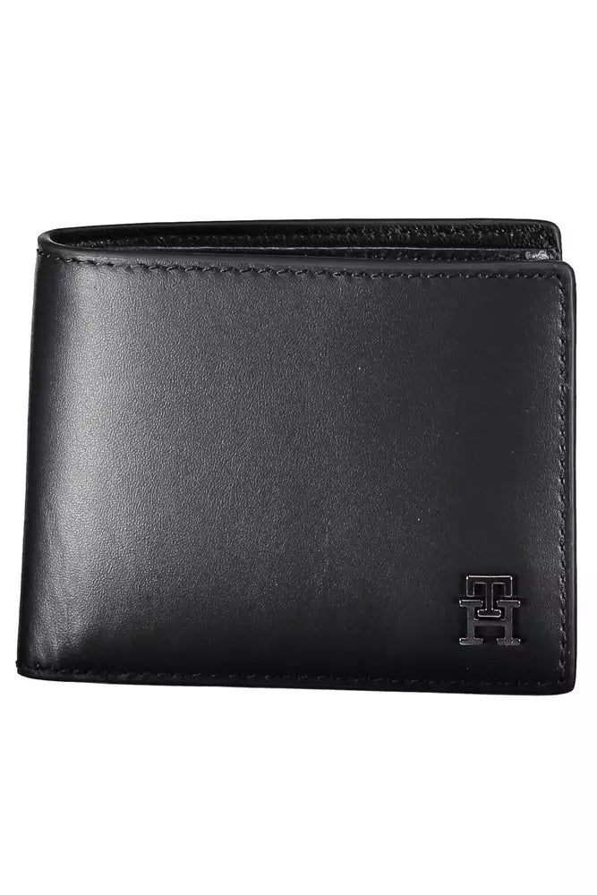 Tommy Hilfiger Schwarzes Leder Herren Portemonnaie